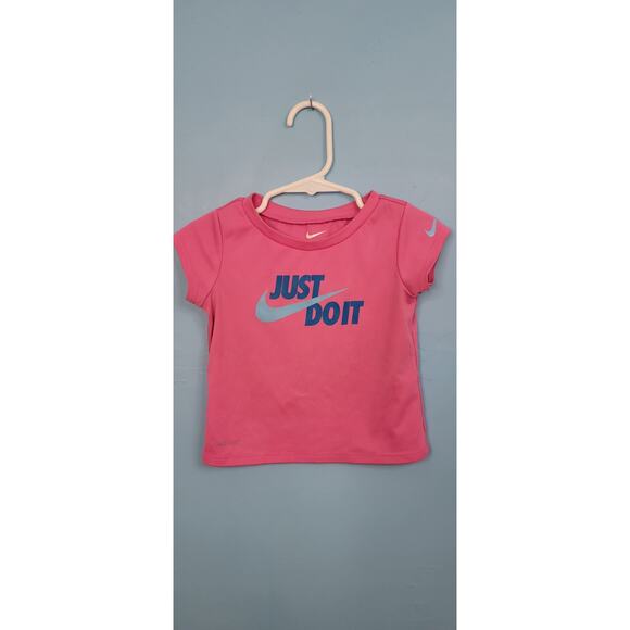 Girls 18 Months Pink Nike Dri- Fit 'Just Do It' Tee - Picture 1 of 4